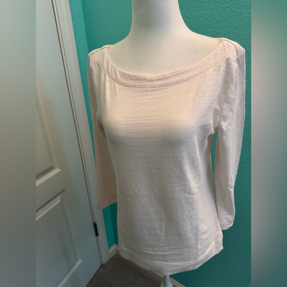 NWT LOFT Harbor Tee, Long-Sleeve, Whisper White, S